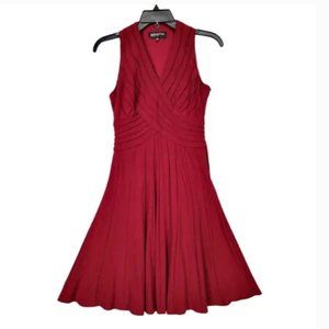 Jones New York Red fit and flare Jersey Knit Party Dress 12 Petite